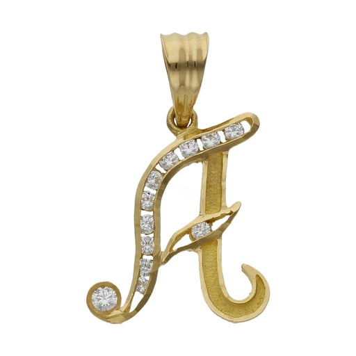 COLGANTE ORO 18KL LETRA CIRCONITAS - 19MM