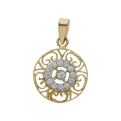 [GL67] COLGANTE ORO 18KL REDONDO CIRCONITAS