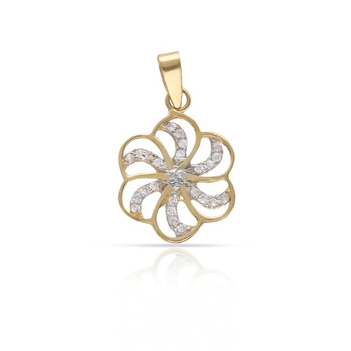 [GL21] COLGANTE ORO 18KL FLOR CIRCONITAS