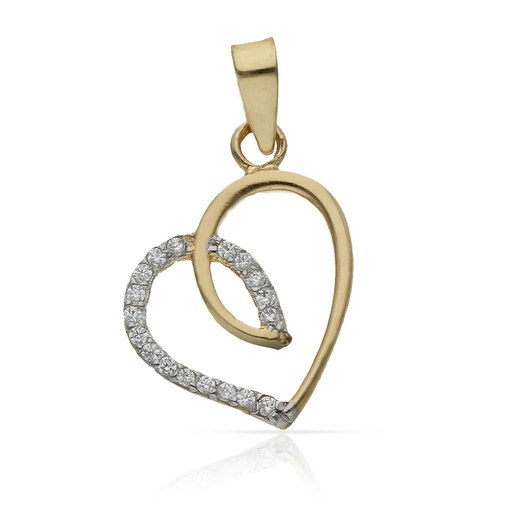 [GL31] COLGANTE ORO 18KL CORAZON CIRCONITAS