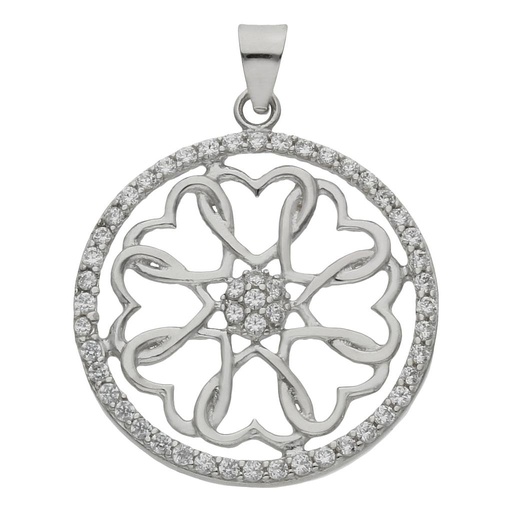 [GL74] COLGANTE ORO BLANCO 18KL CORAZONES