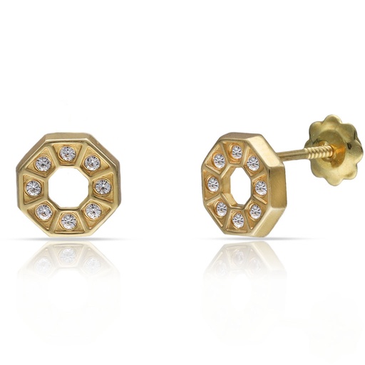 [P82A] PENDIENTES ORO 18KL CIRCONITAS