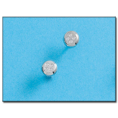 [P45A] PENDIENTES ORO BLANCO 18KL REDONDOS