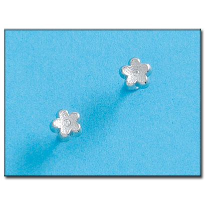 [P70A] PENDIENTES ORO BLANCO 18KL FLORES