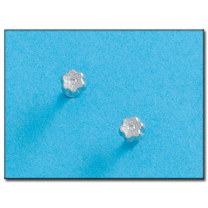 [P75A] PENDIENTES ORO BLANCO 18KL FLORES