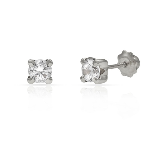 [P34A] PENDIENTES ORO BLANCO 18KL - 4X4 MM