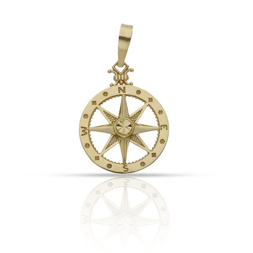 [G1118] COLGANTE ORO 18KL ROSA DE LOS VIENTOS - 14MM