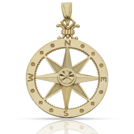 [G1116] COLGANTE ORO 18KL ROSA DE LOS VIENTOS - 26MM