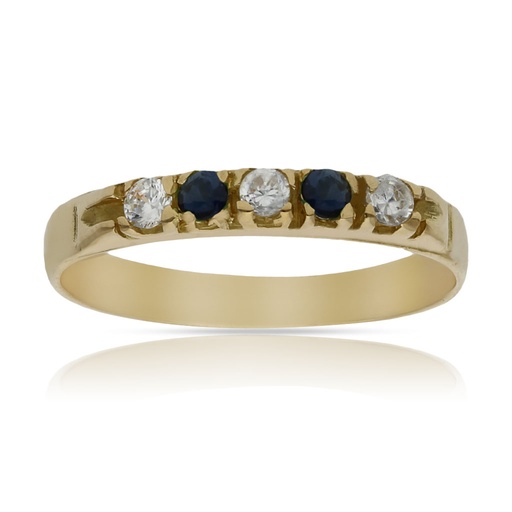 SORTIJA ORO 18KL ZAFIROS FINOS + CIRCONITAS