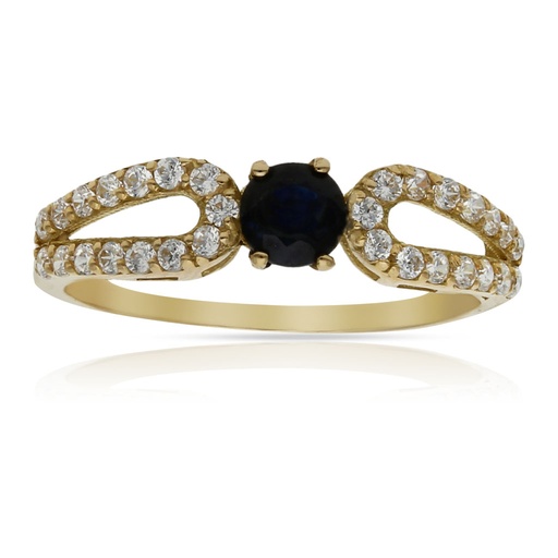 SORTIJA ORO 18KL ZAFIRO FINO + CIRCONITAS