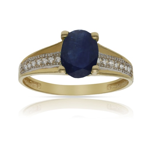 SORTIJA ORO 18KL ZAFIRO FINO + CIRCONITAS