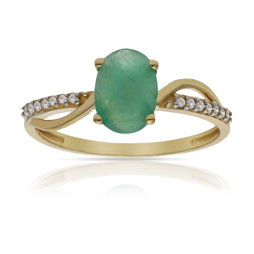 SORTIJA ORO 18KL ESMERALDA FINA + CIRCONITAS