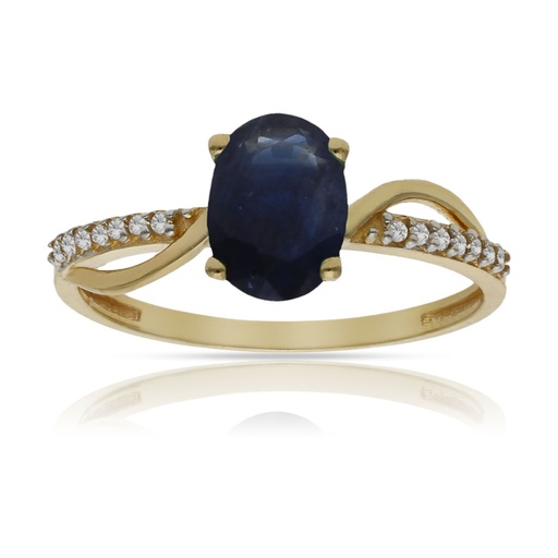 SORTIJA ORO 18KL ZAFIRO FINO + CIRCONITAS