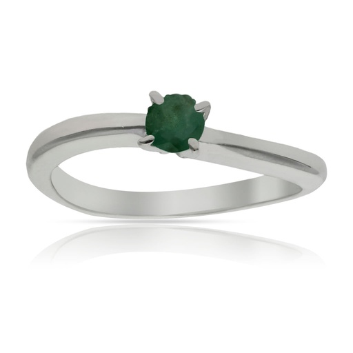 SORTIJA ORO BLANCO 18KL ESMERALDA FINA