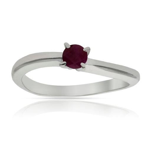 SORTIJA ORO BLANCO 18KL RUBI FINO