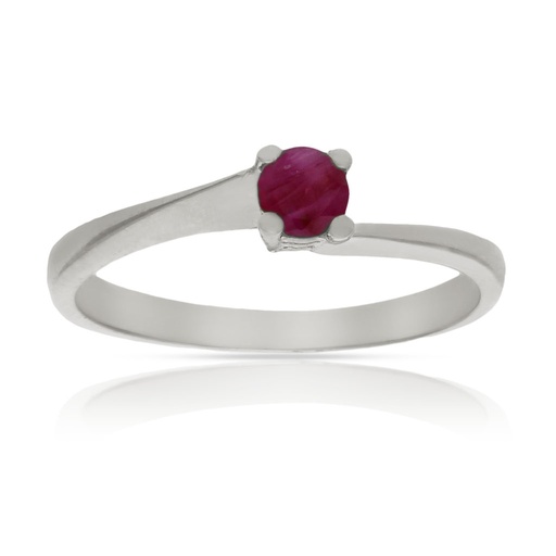 SORTIJA ORO BLANCO 18KL RUBI FINO