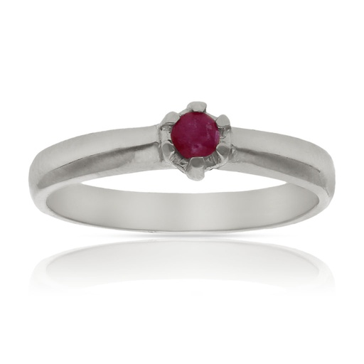 SORTIJA ORO BLANCO 18KL RUBI FINO