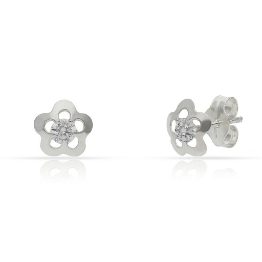[AG1709] PENDIENTES PLATA 925MM FLOR CIRCONITAS - 7MM