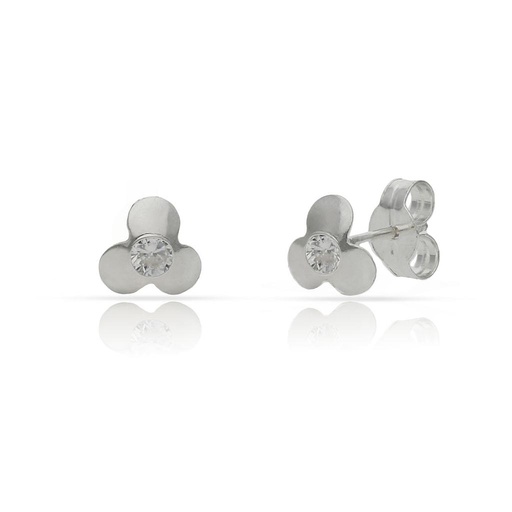 [AG1712] PENDIENTES PLATA 925MM FLOR CIRCONITAS - 6MM