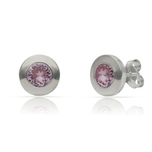 [AG1714] PENDIENTES PLATA 925MM PIEDRA ROSA - 8.50MM