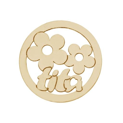 [HT337] MI HISTORIA - ABALORIO ORO 18KL TITA FLORES