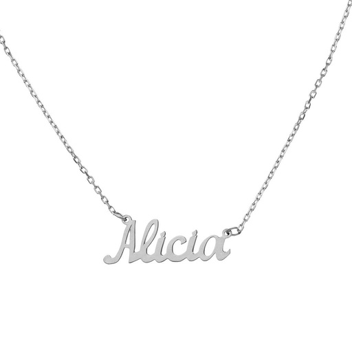 GARGANTILLA ORO BLANCO 18KL NOMBRE PEQUEÑO