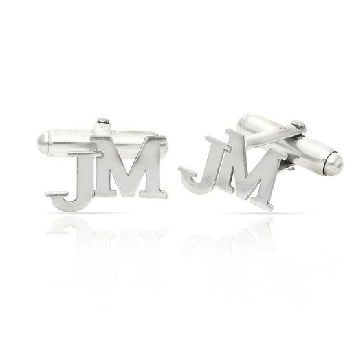 GEMELOS INICIALES PLATA 925MM