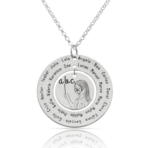 [AG2112] GARGANTILLA PLATA 925MM PROFESORA - 30MM