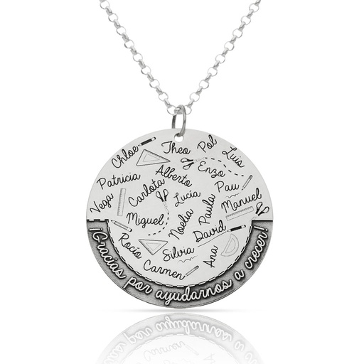 [AG2110] GARGANTILLA PLATA 925MM NOMBRES ALUMNOS - 30MM