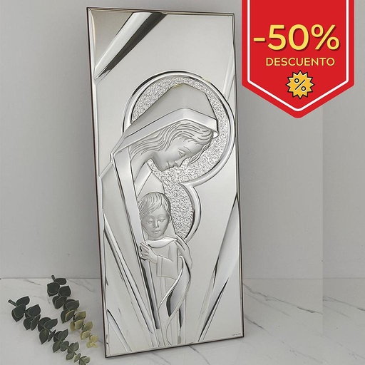 [7217] CUADRO BILAMINADO VIRGEN + NIÑO - 40X18 CM