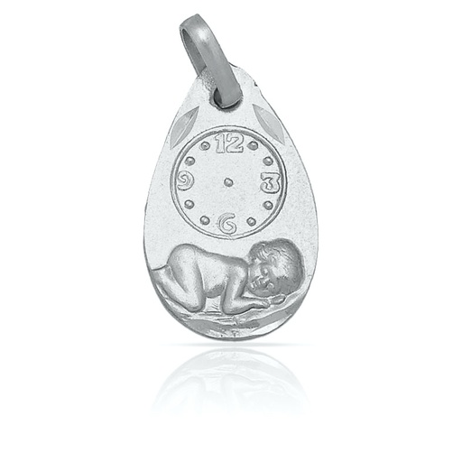 [AG4074] MEDALLA PLATA 925MM RELOJ - 11x18MM