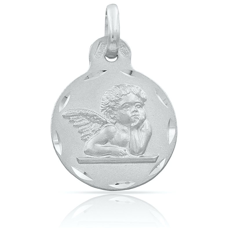 MEDALLA PLATA 925MM ANGEL DE LA GUARDA - 15MM