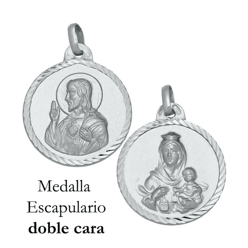 [AG4050] MEDALLA PLATA 925MM ESCAPULARIO - 22MM