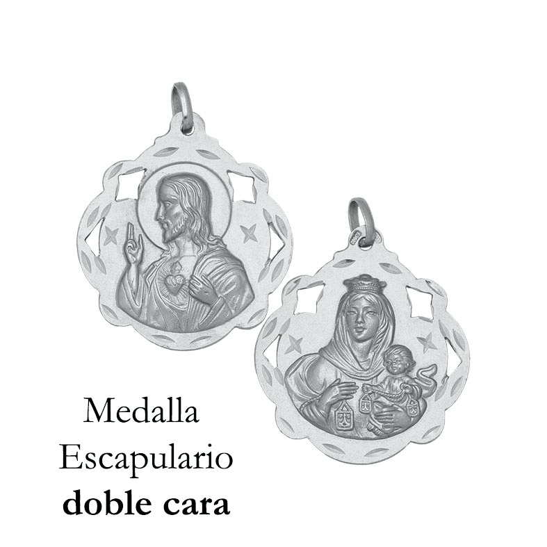 MEDALLA PLATA 925MM ESCAPULARIO - 20x23MM
