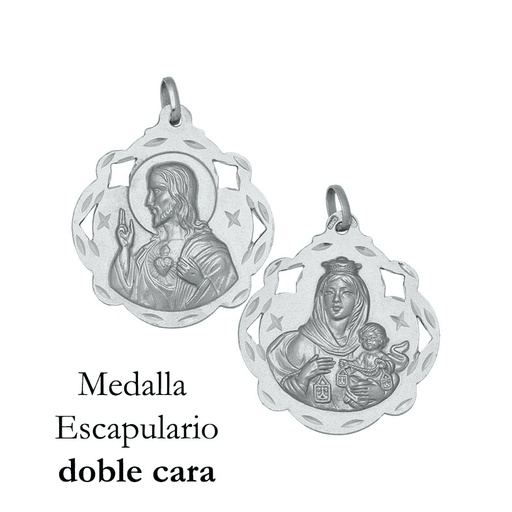 [AG4044] MEDALLA PLATA 925MM ESCAPULARIO - 20x23MM