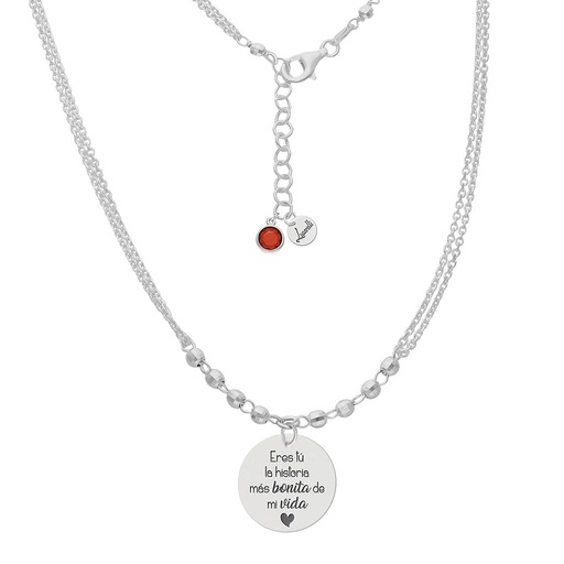 [AG2129] GARGANTILLA MI HISTORIA PLATA 925MM - HISTORIA MAS BONITA