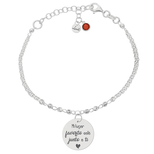 [AG3230] PULSERA MI HISTORIA PLATA 925MM FORZADA + BOLAS - MI LUGAR FAVORITO