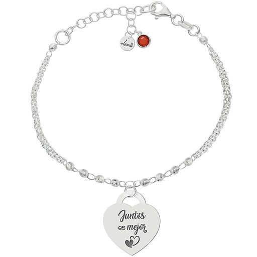 [AG3228] PULSERA MI HISTORIA PLATA 925MM FORZADA + BOLAS - JUNTOS