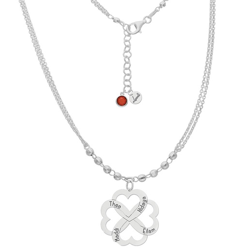 [AG2124] GARGANTILLA PLATA 925MM -  4 CORAZONES