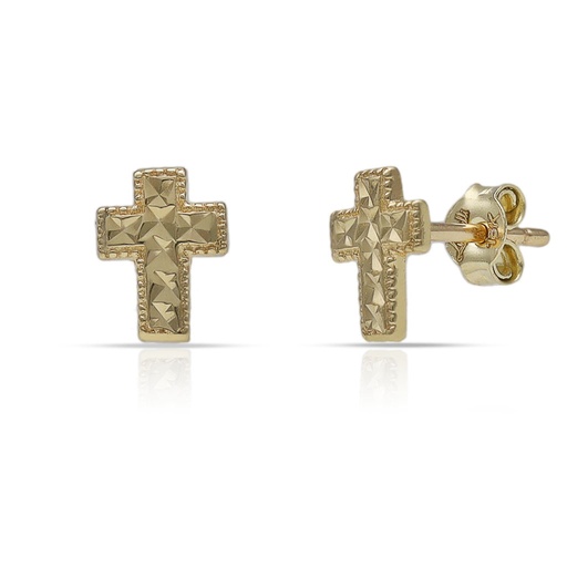 [P1550] PENDIENTES ORO 18KL CRUZ