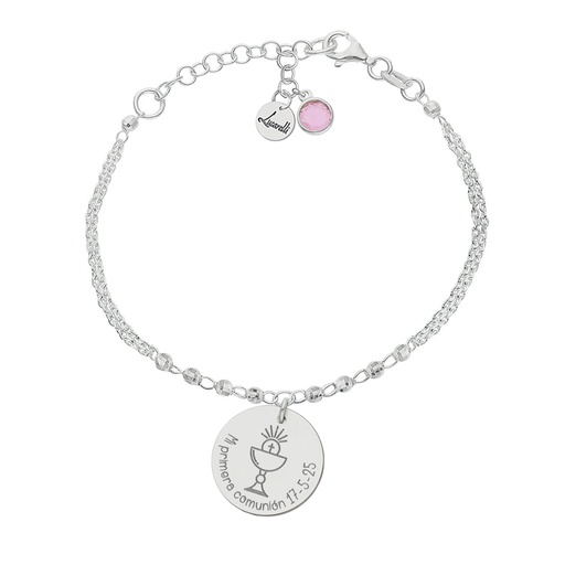 [AG3233] PULSERA MI HISTORIA PLATA 925MM FORZADA + BOLAS - COMUNION