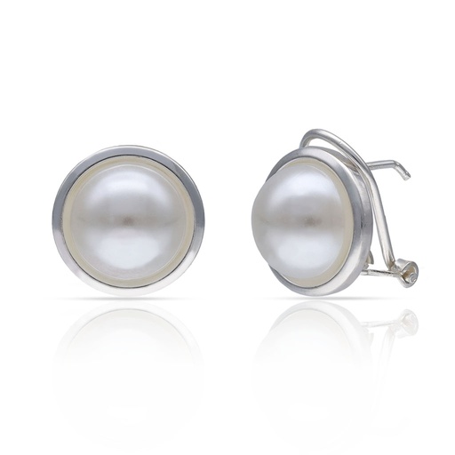 [AG1777] PENDIENTES PLATA 925MM CERCO + PERLAS - 13MM