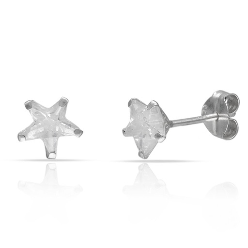 [AG1774] PENDIENTES PLATA 925MM ESTRELLAS CIRCONITAS - 6MM