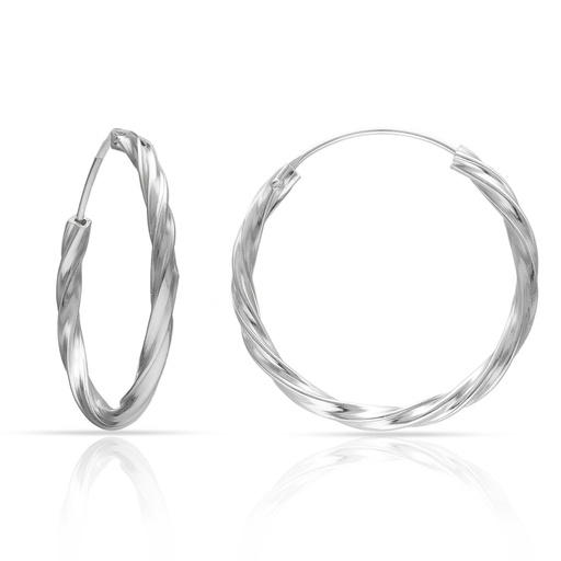 [AG1019] AROS PLATA 925MM TRENZADOS - 20MM