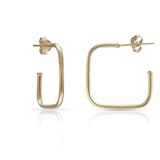 [A342] AROS ORO 18KL CUADRADOS - 16x16MM