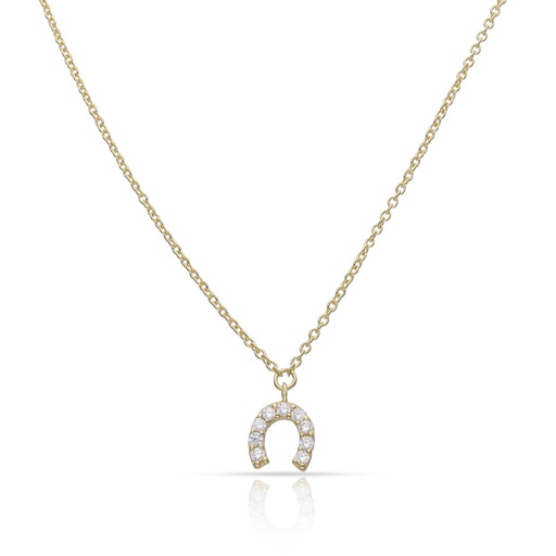 [G327] GARGANTILLA ORO 18KL HERRADURA CIRCONITAS