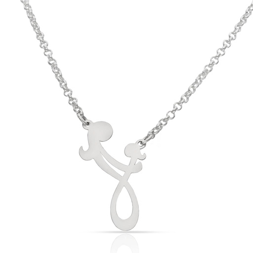 [AG690] GARGANTILLA PLATA 925MM MADRE + HIJA