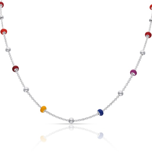 [AG692] GARGANTILLA PLATA 925MM BOLAS ESMALTADAS