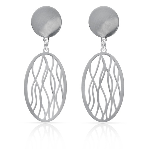 [AG1787] PENDIENTES PLATA 925MM OVAL CALADOS