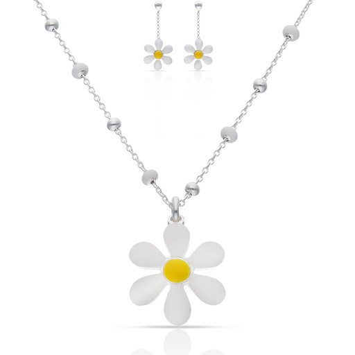 [AG8000] GARGANTILLA PLATA 925MM MARGARITA ESMALTADA